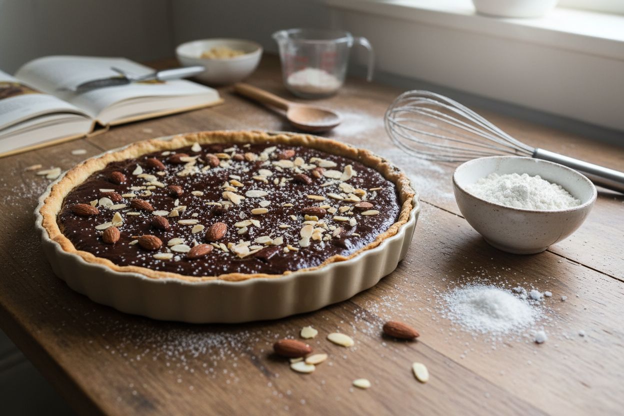 Tarte au chocolat noir et amandes
