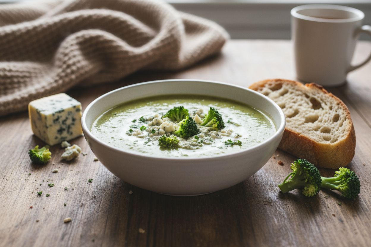 Velouté de brocolis au bleu