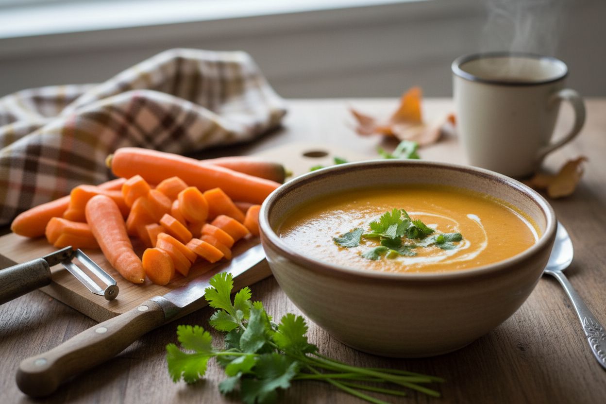 Velouté de carottes à la coriandre