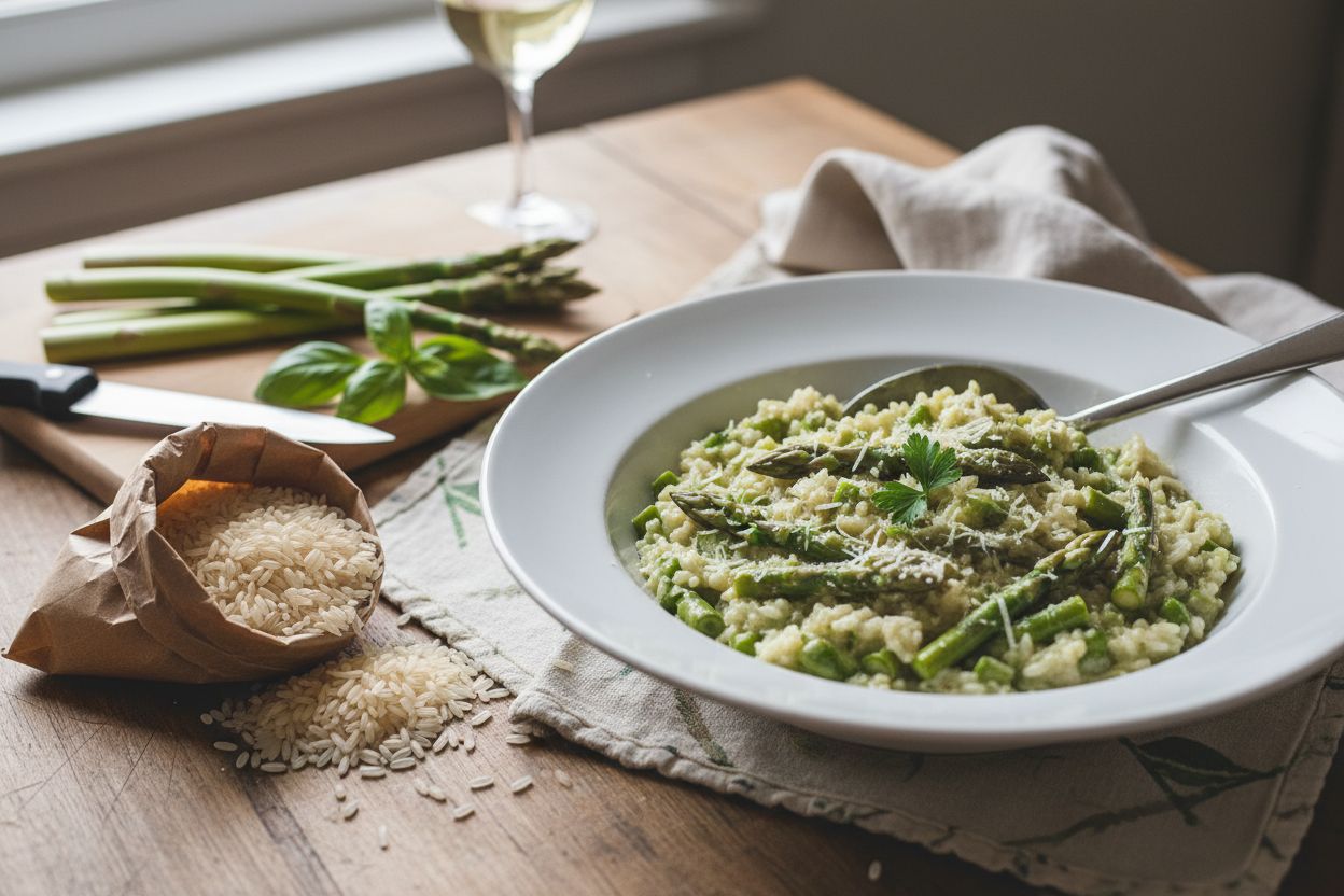Risotto aux asperges vertes terminé