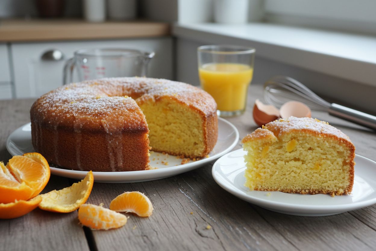 Gâteau moelleux à l’orange terminé
