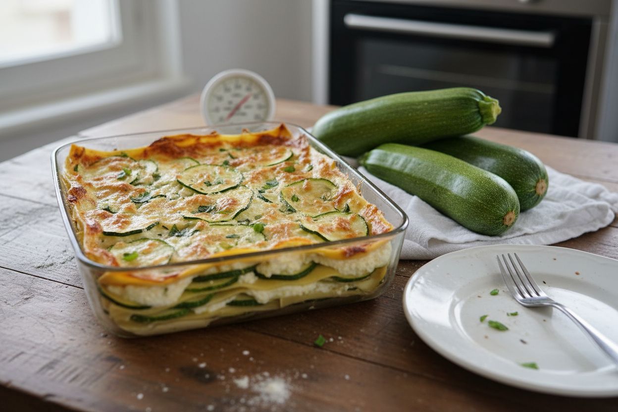 Lasagnes aux courgettes et ricotta terminé