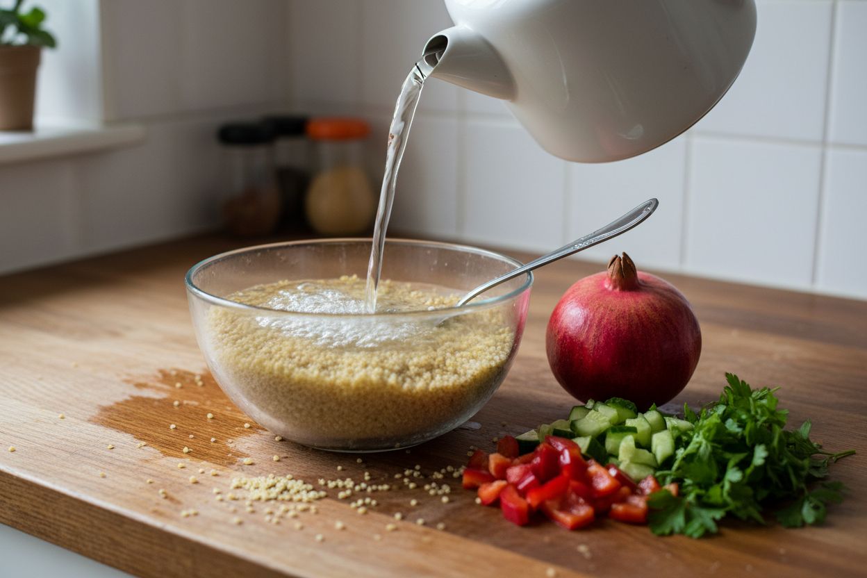Salade de boulgour et grenade terminé