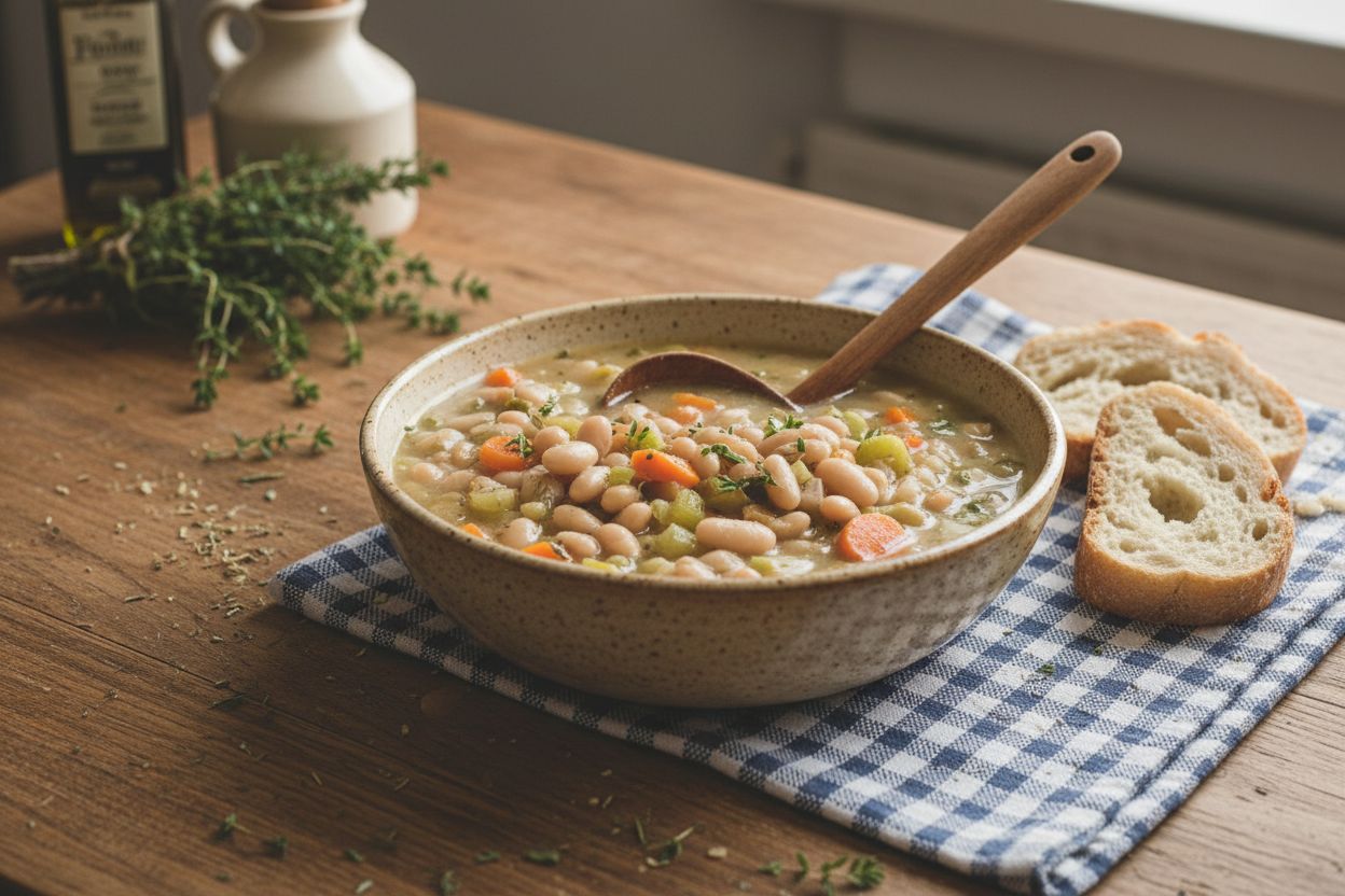 Soupe aux haricots blancs et légumes terminé