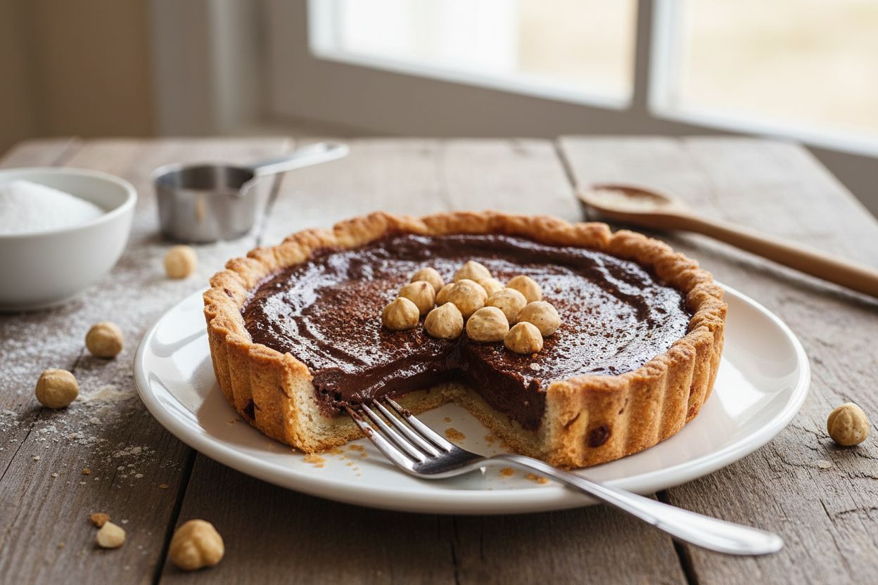 Tartelette au chocolat et noisettes terminé