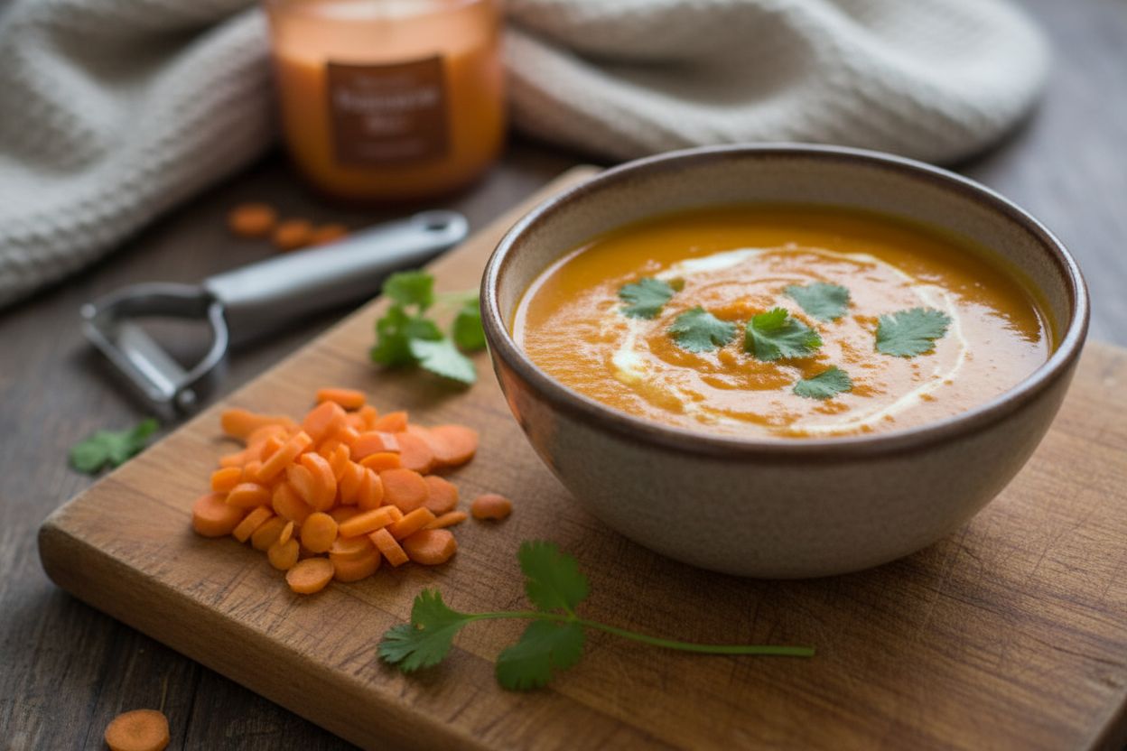 Velouté de carottes à la coriandre terminé