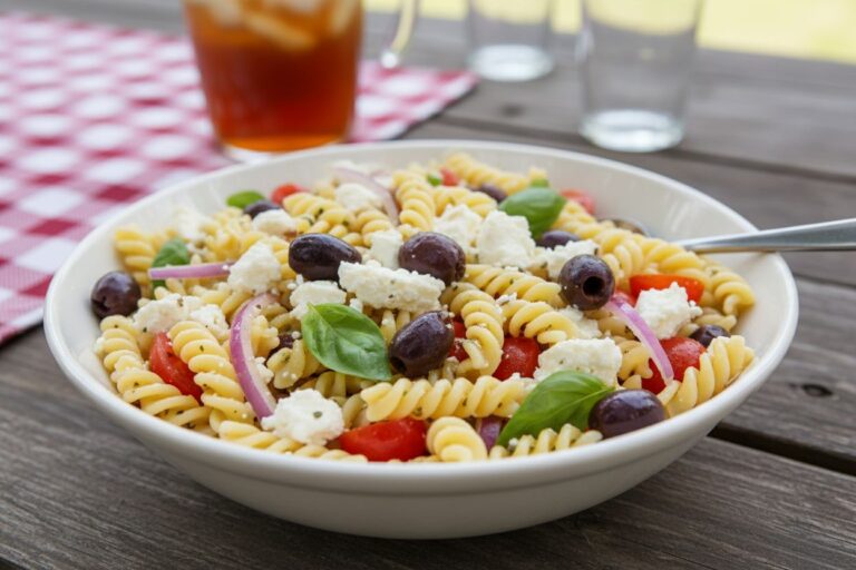 Salade de pâtes feta olives Recette gourmande et facile