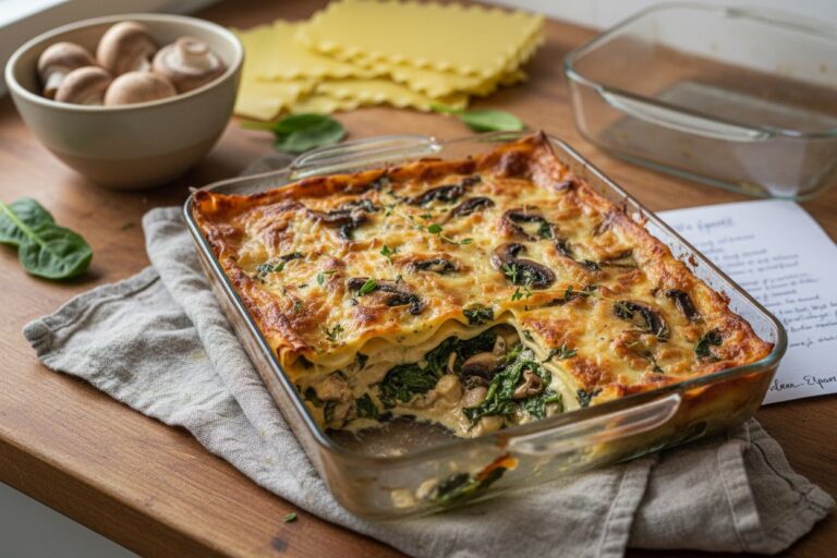 Lasagnes végétariennes champignons épinards recette facile et gourmande