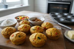 Mini cakes salés au curry et légumes