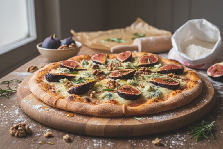 Pizza Figues Roquefort Noix Recette Végétarienne Gourmande
