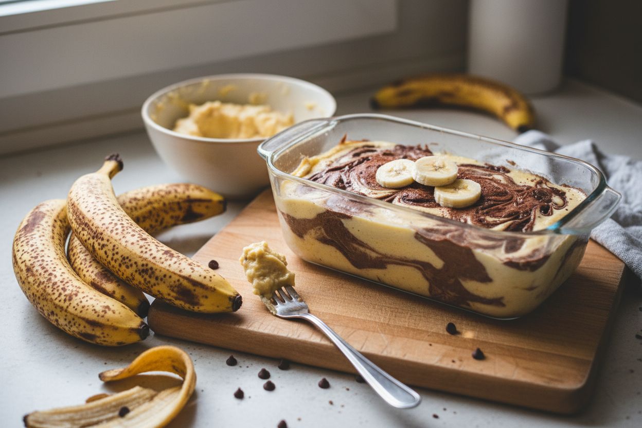 Parfait glacé banane-cacao