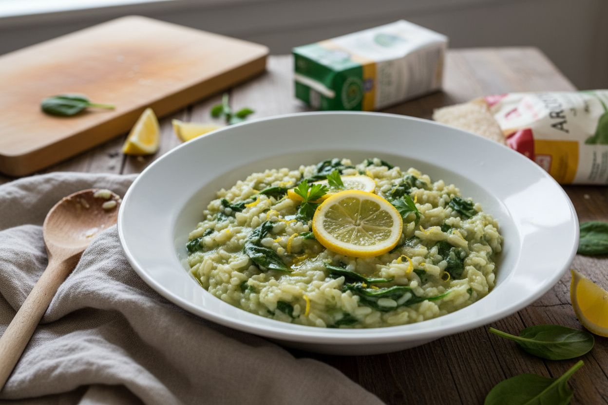 Risotto aux épinards et citron