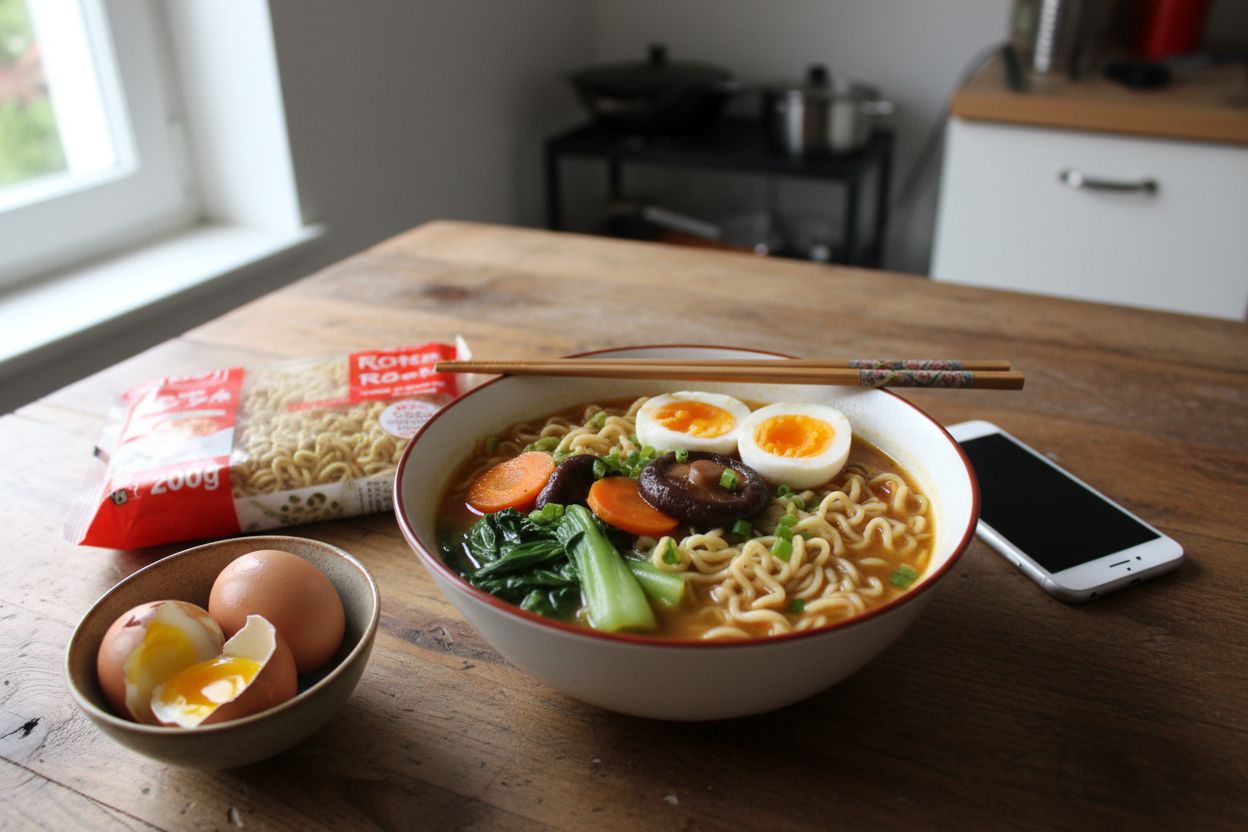 Soupe japonaise ramen aux légumes