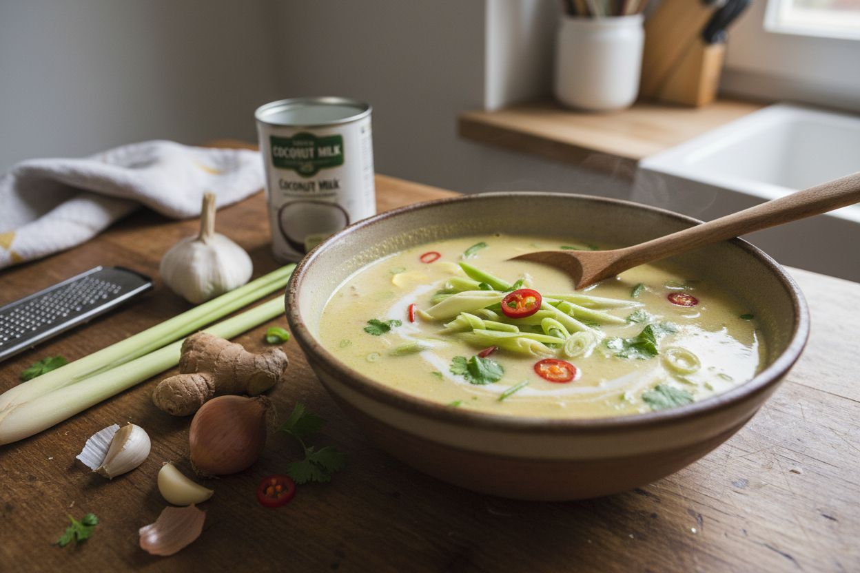 Soupe thaï au lait de coco et citronnelle