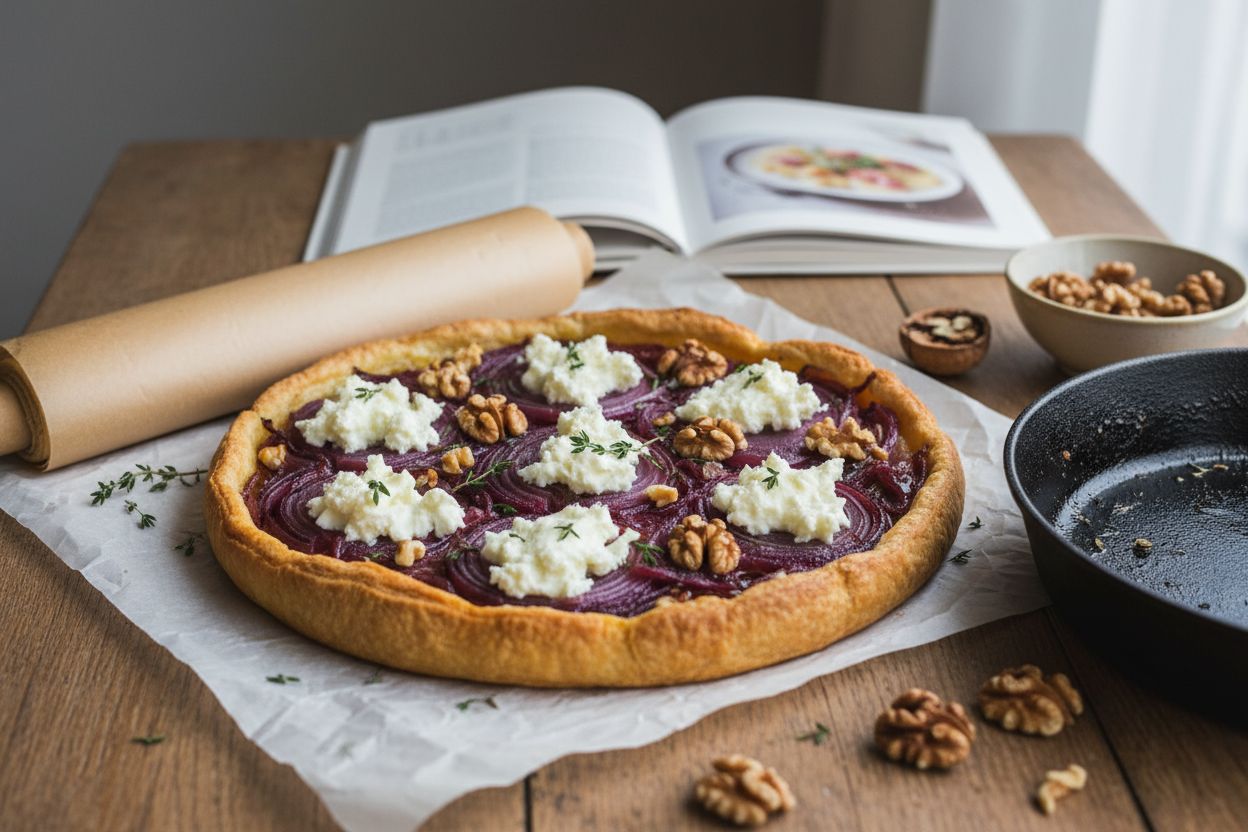 Tarte tatin salée aux oignons rouges