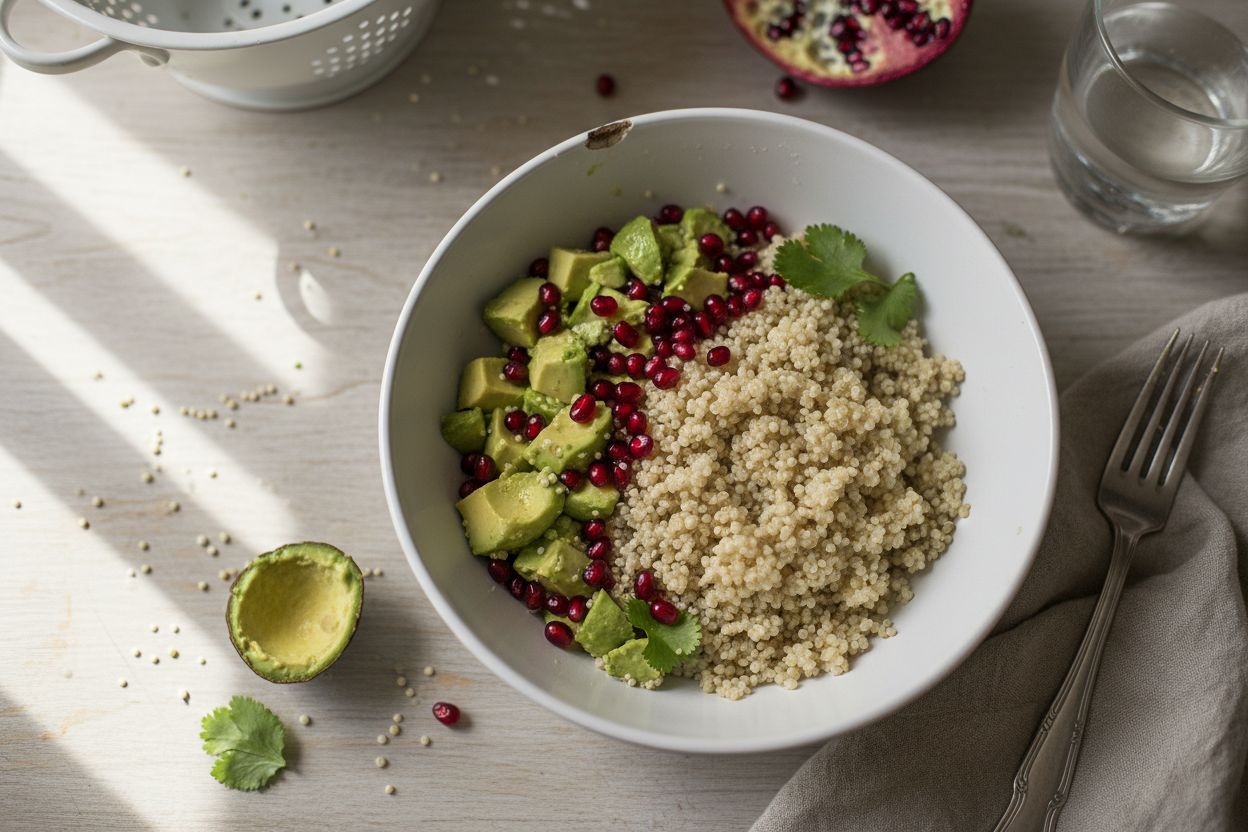 Bowl de quinoa, avocat et grenade