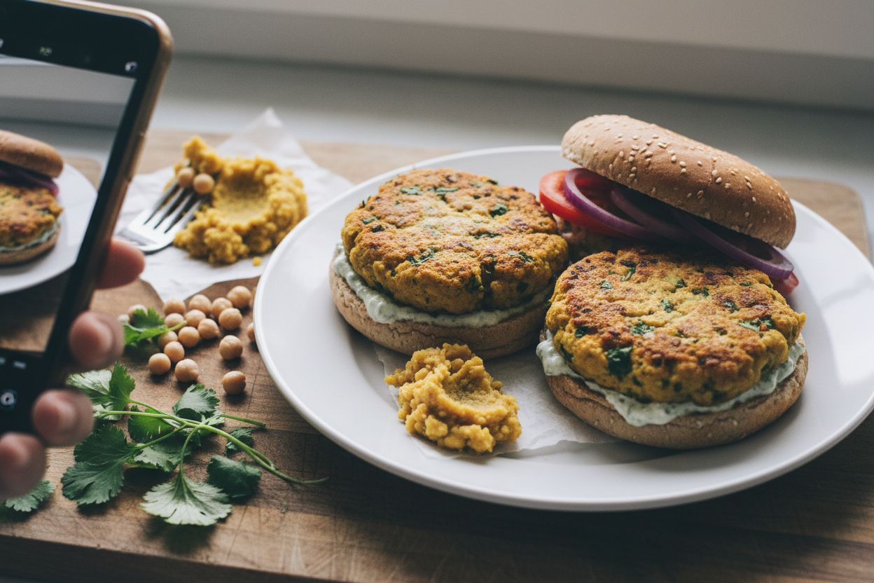 Burgers de pois chiches et coriandre