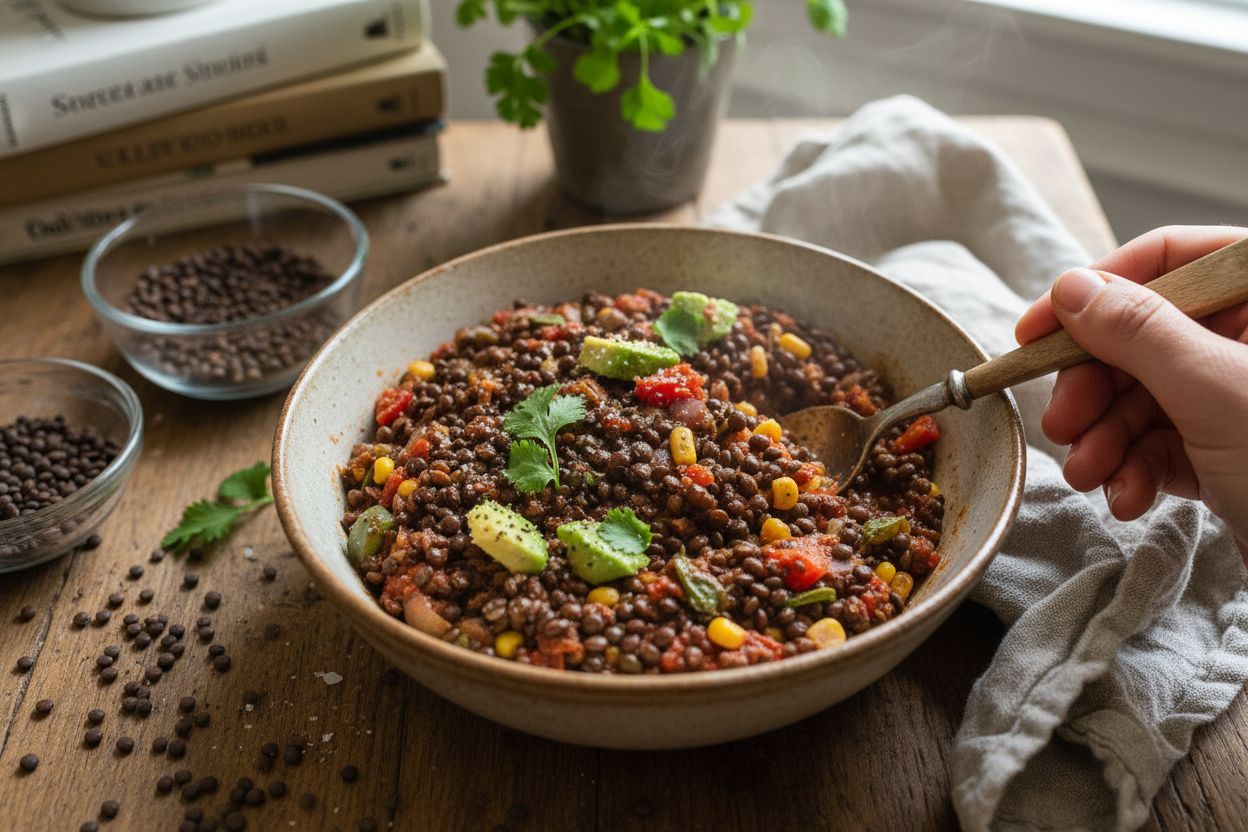 Chili aux lentilles noires
