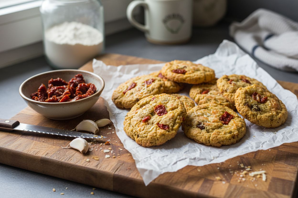 Cookies salés au parmesan et tomates séchées