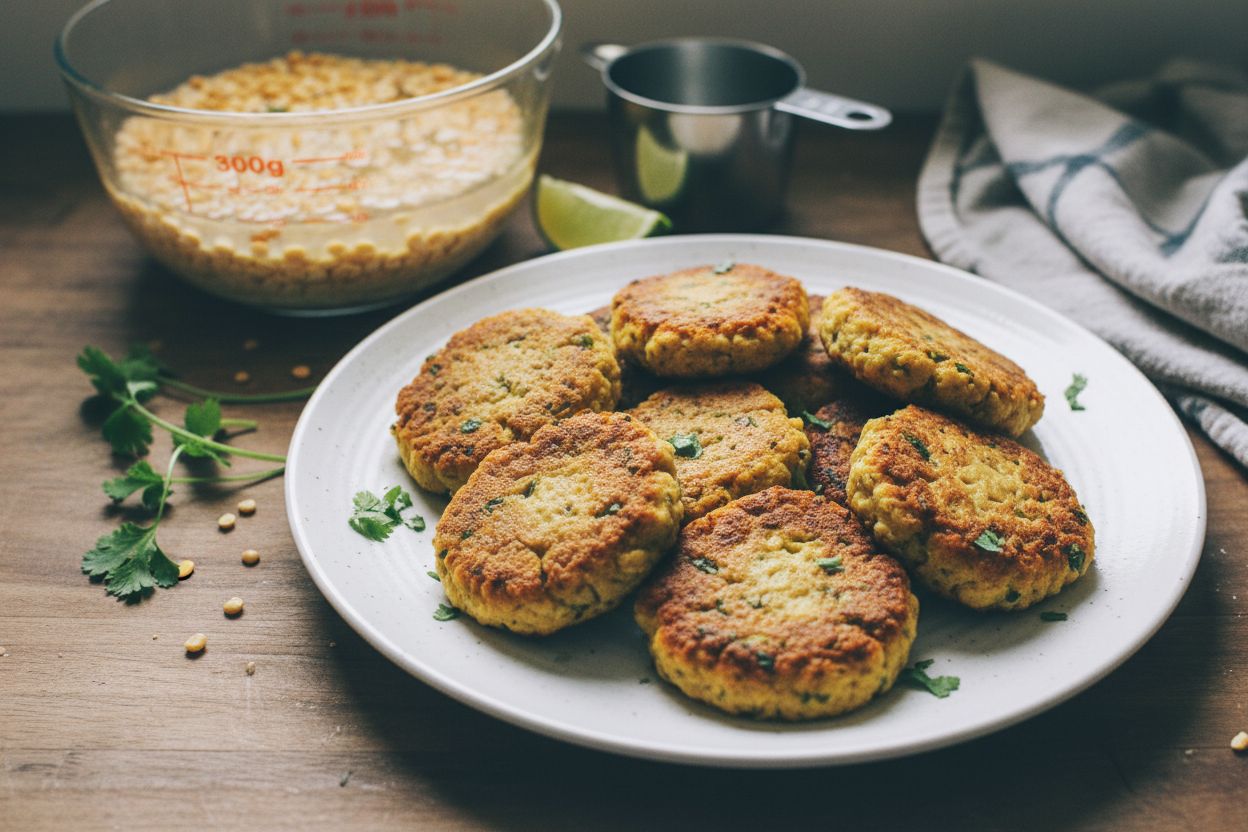 Galettes de pois cassés façon falafel