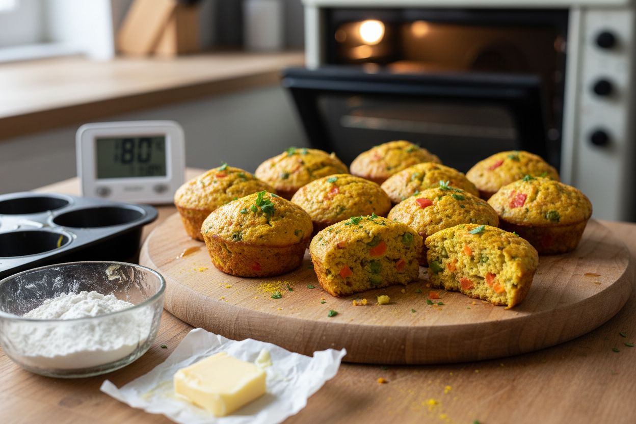 Mini cakes salés au curry et légumes