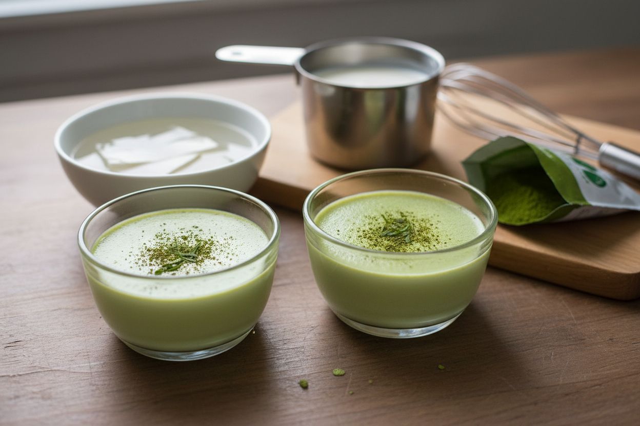 Panna cotta au thé matcha