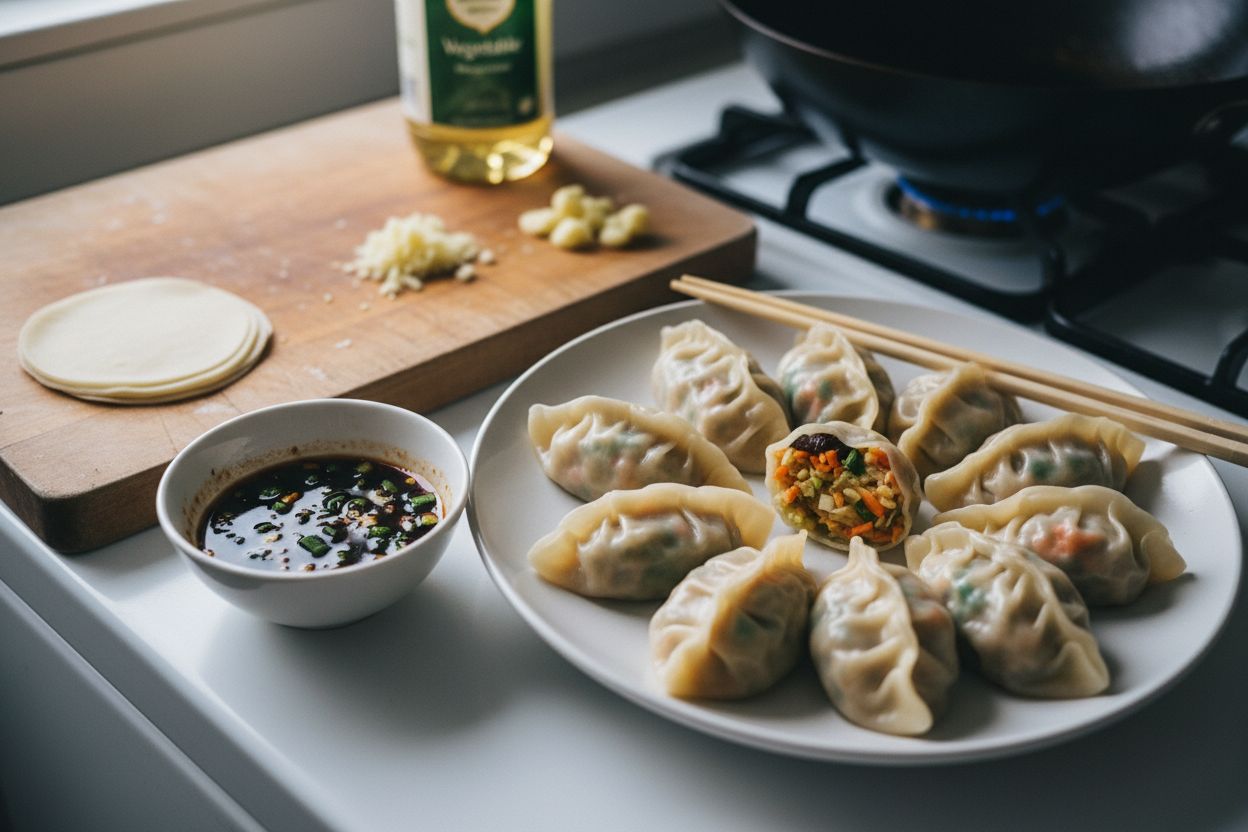 Raviolis vapeur aux légumes asiatiques