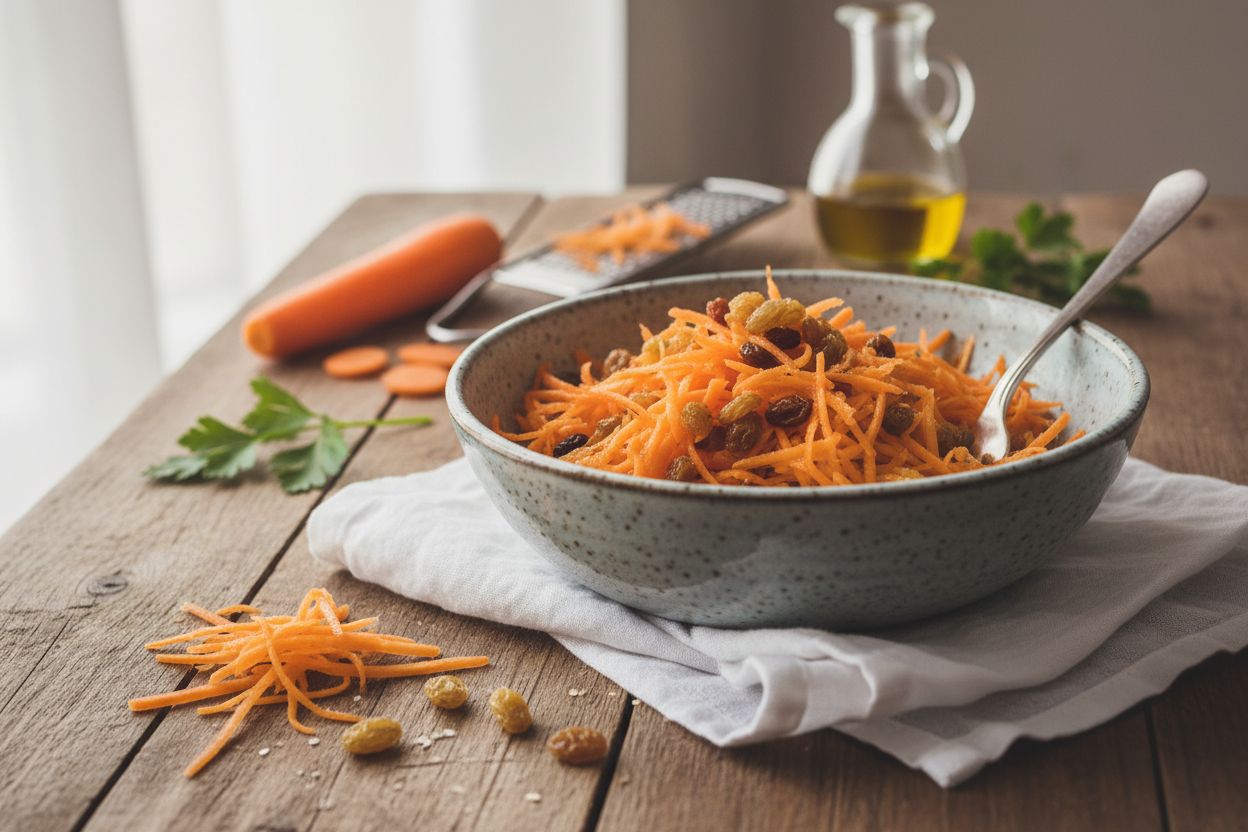 Salade de carottes râpées aux raisins secs