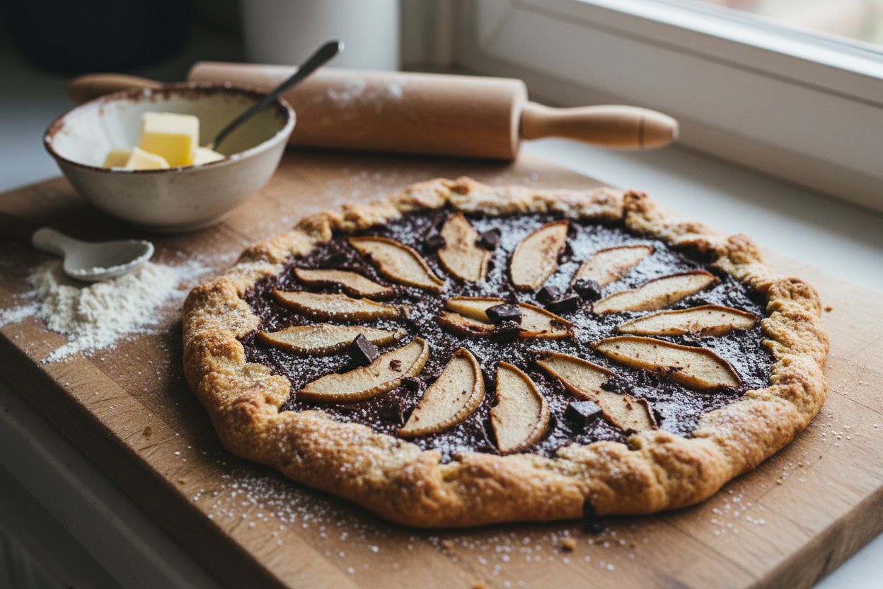 Tarte fine aux poires et chocolat