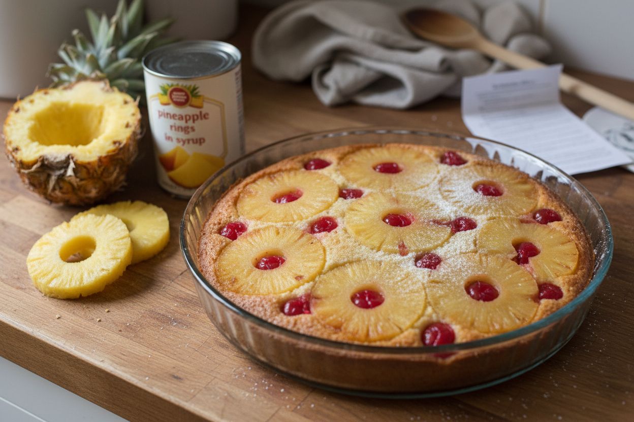 Gâteau renversé à l’ananas terminé