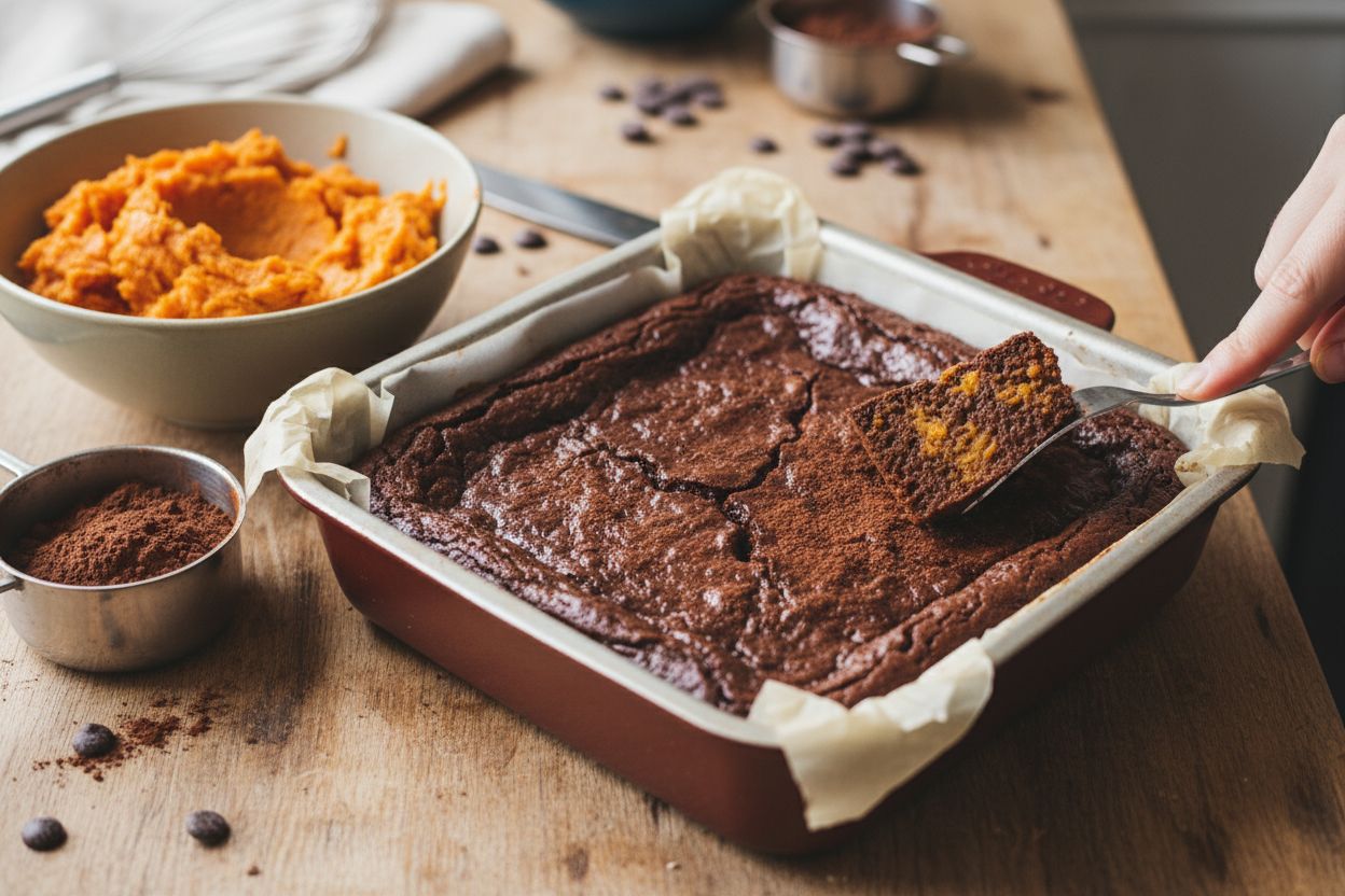 Brownie à la patate douce terminé