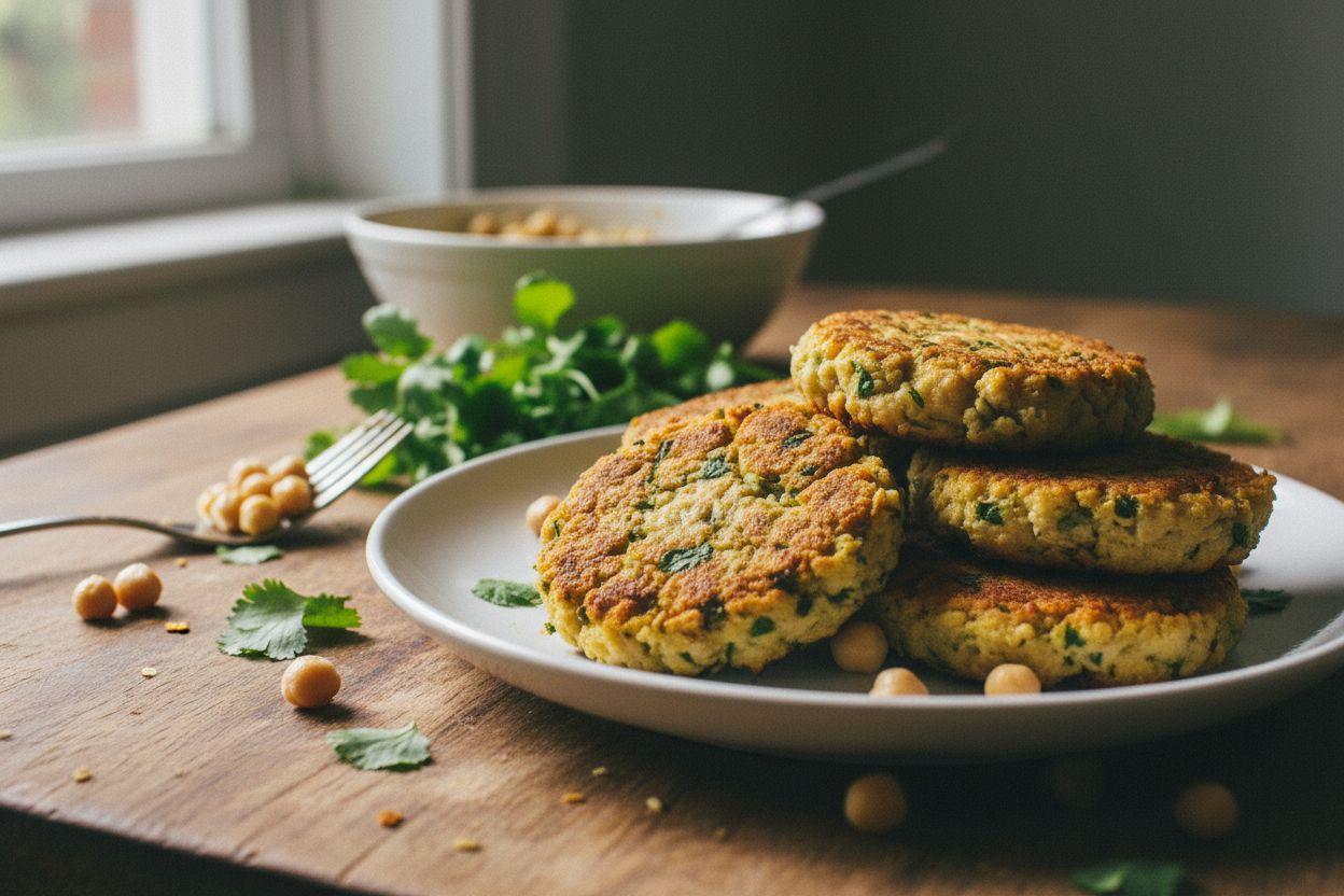 Burgers de pois chiches et coriandre terminé