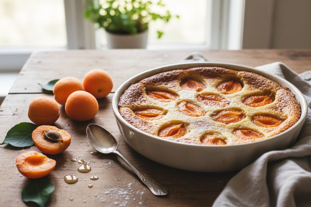 Clafoutis aux abricots terminé