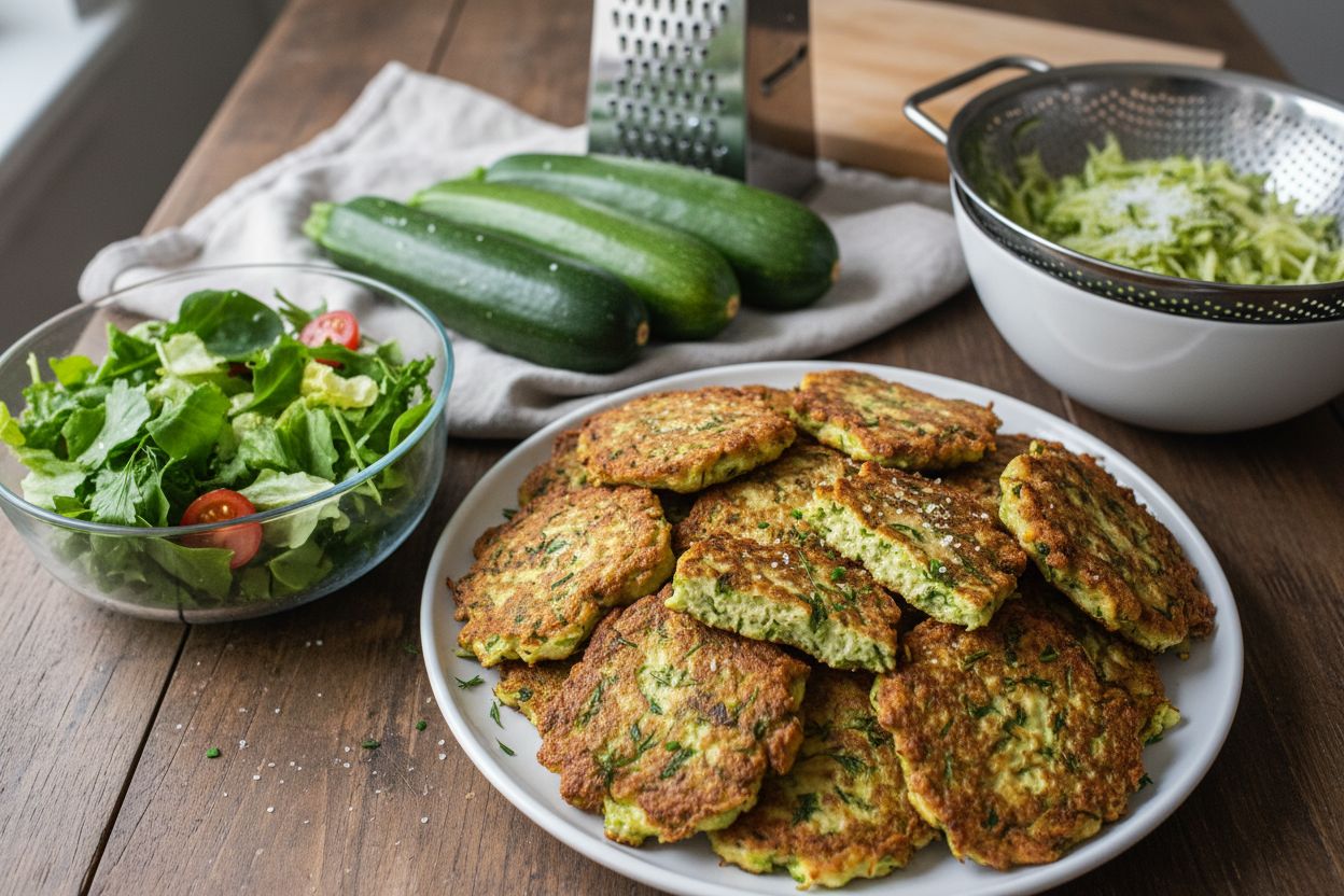 Croquettes de courgettes et herbes terminé
