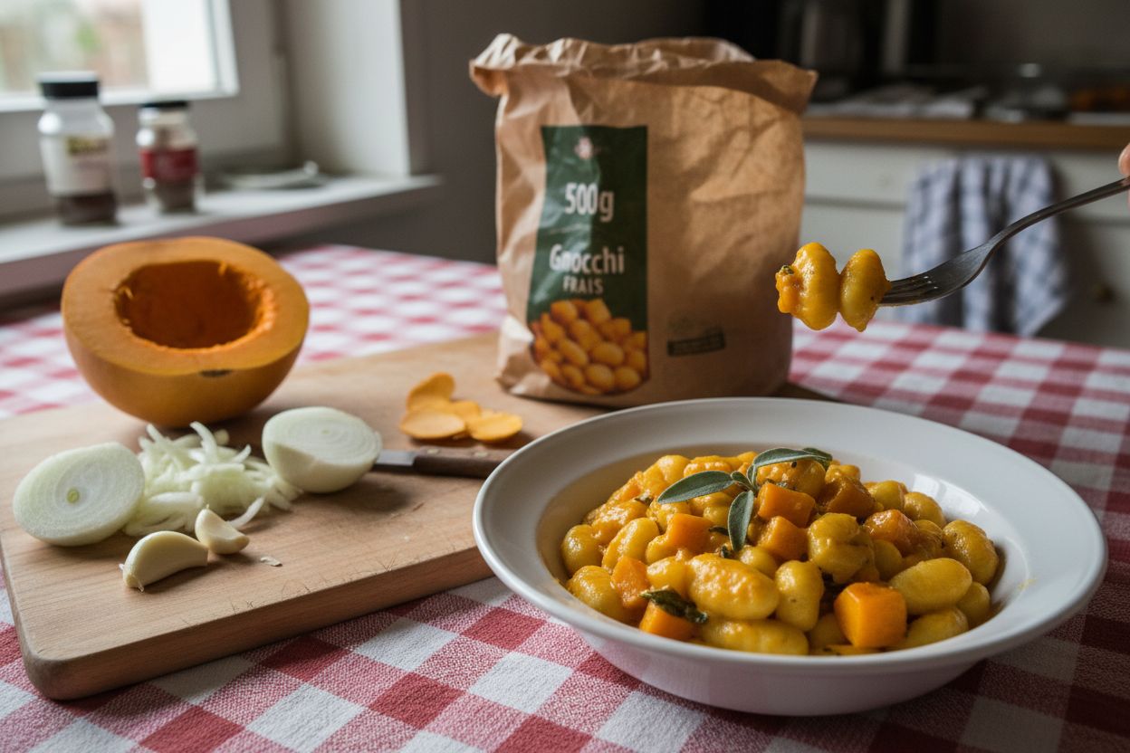 Gnocchis à la crème de courge terminé