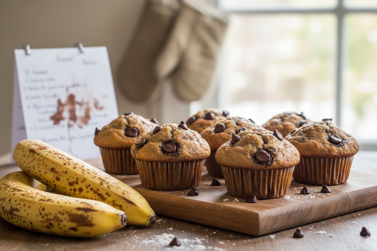 Muffins chocolat-banane terminé