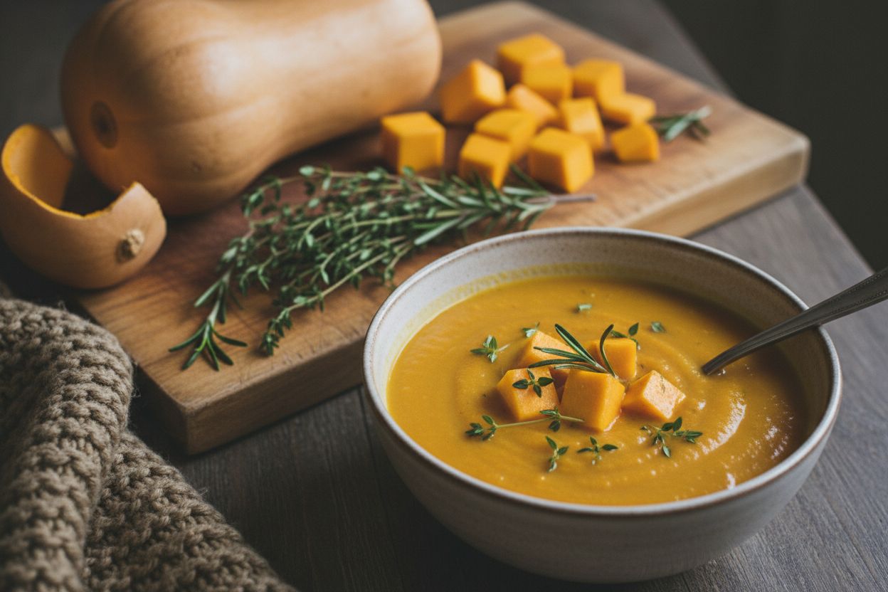 Soupe de courge butternut terminé