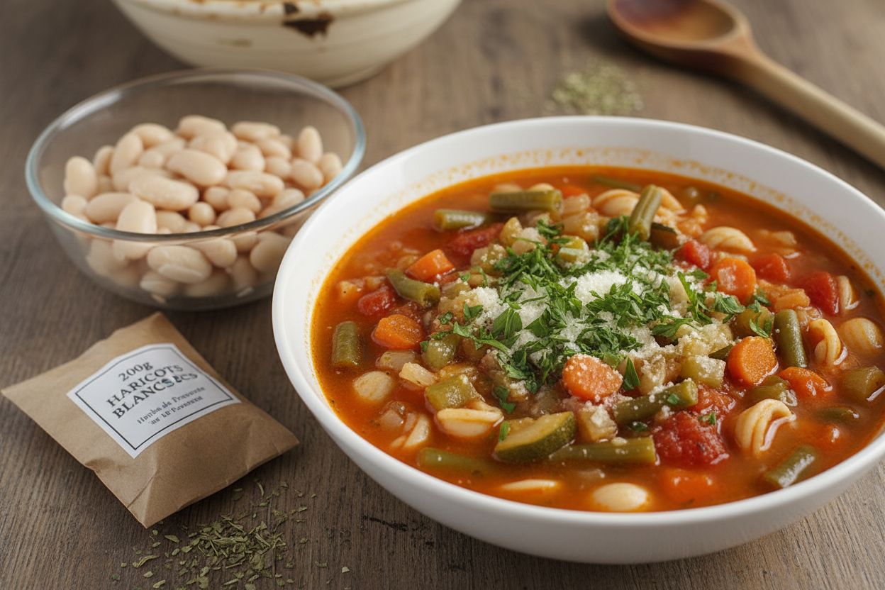 Soupe minestrone aux légumes terminé