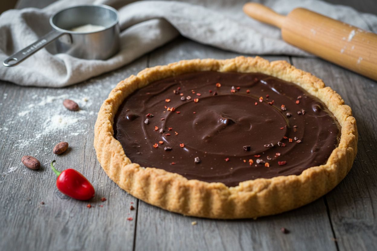 Tarte au chocolat et piment d’Espelette terminé