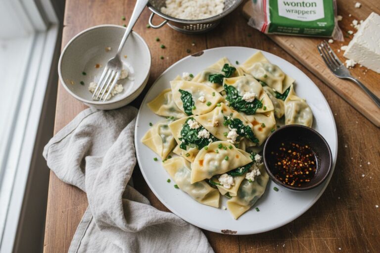 Raviolis chinois végétariens recette facile épinards tofu