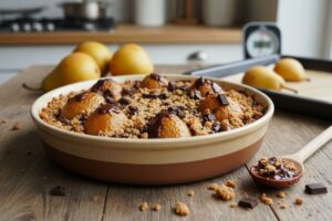 Crumble aux poires et chocolat