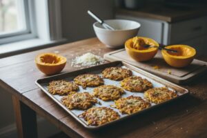 Galettes de courge spaghetti au four