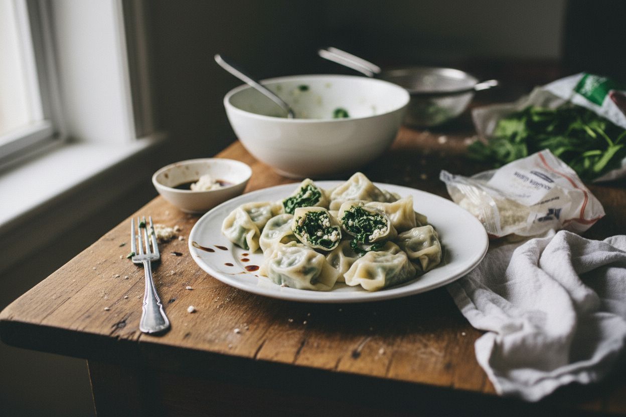 Raviolis chinois aux épinards et tofu