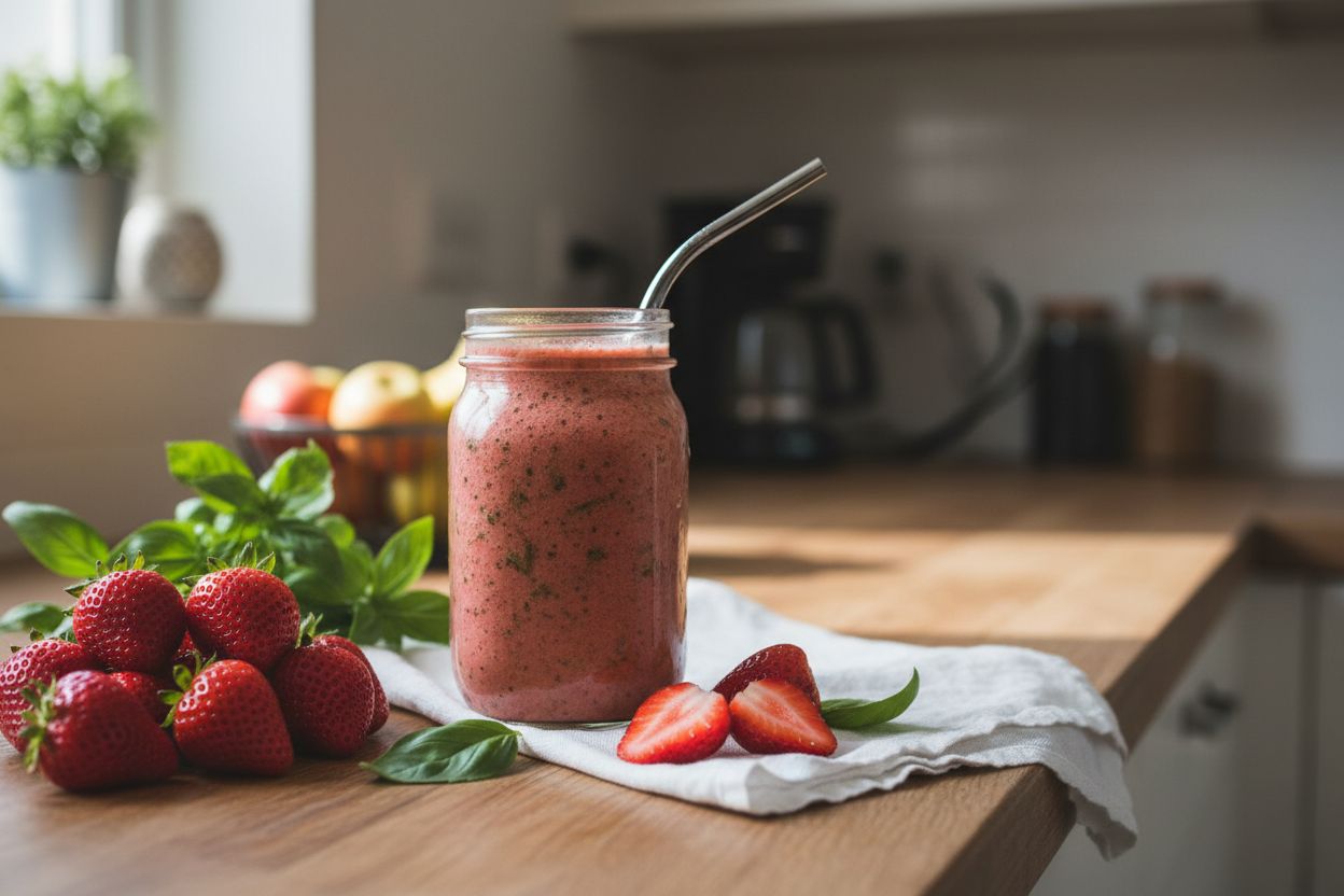 Smoothie fraise-basilic