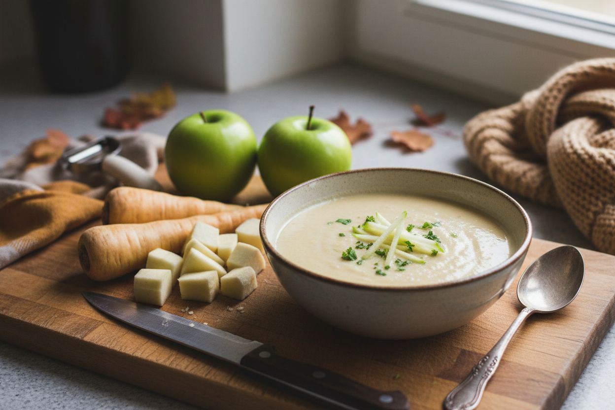 Velouté de panais et pomme verte