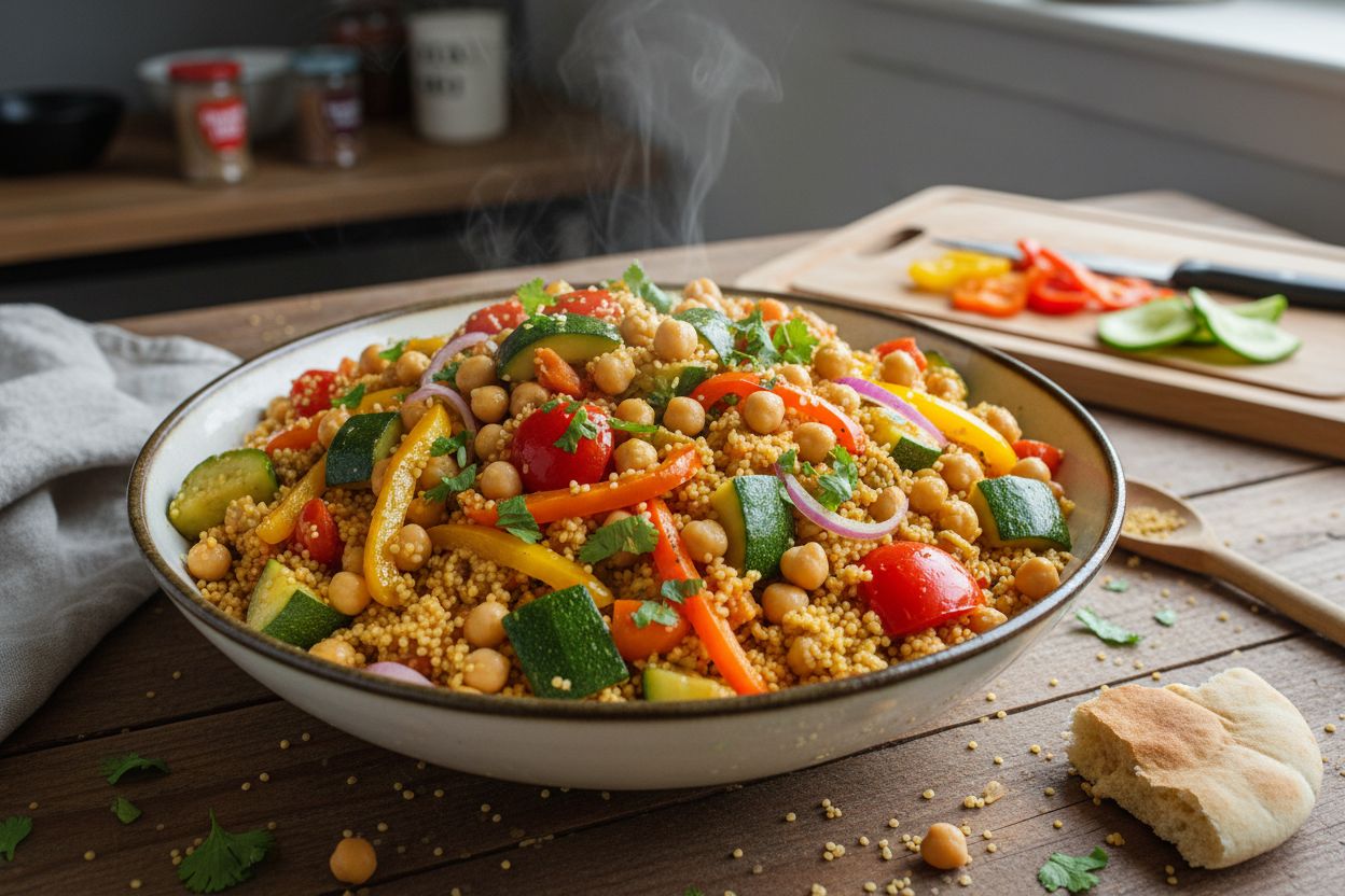 Couscous aux courgettes et pois chiches