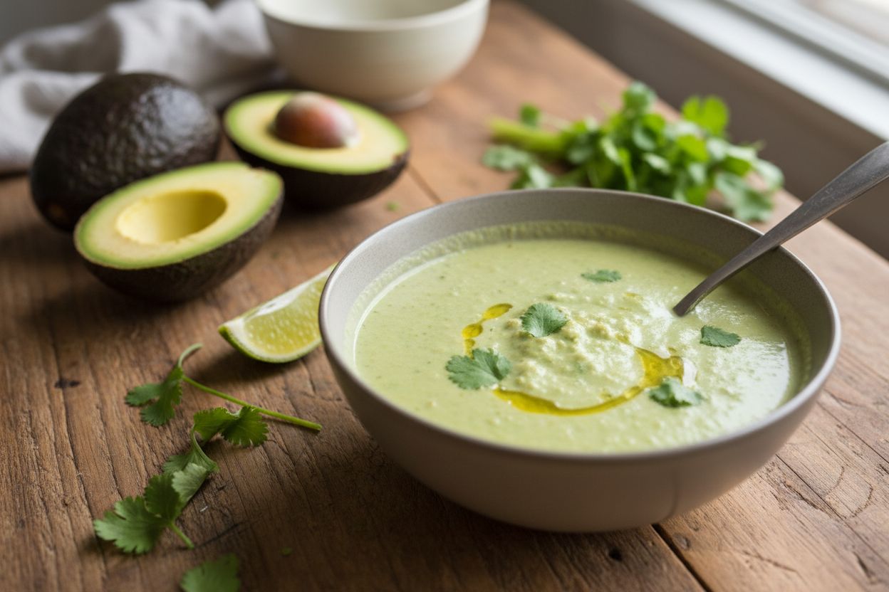 Soupe froide d’avocat et coriandre