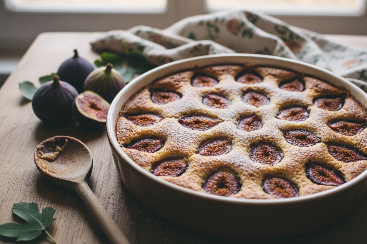 Clafoutis aux figues fraîches terminé