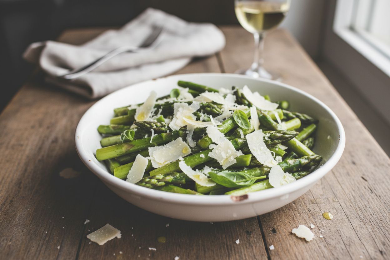 Salade d’asperges vertes et parmesan terminé