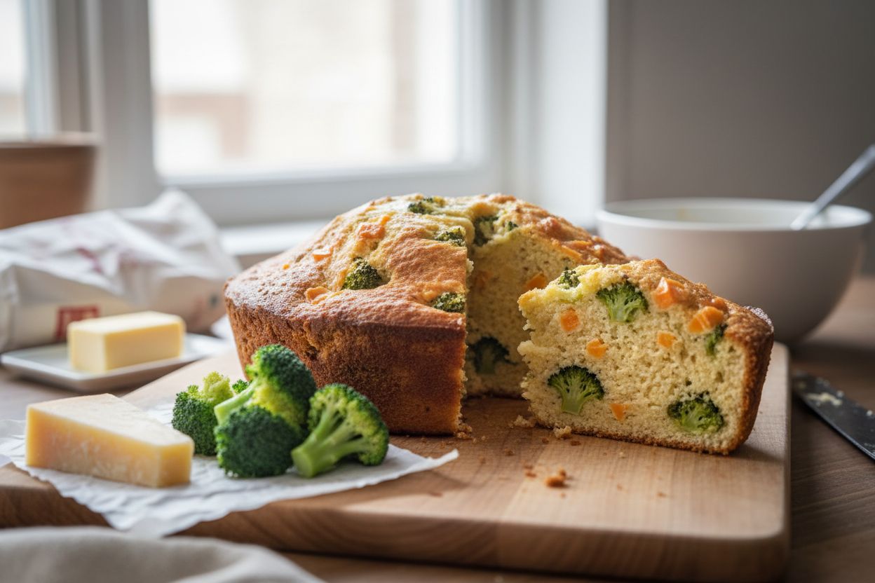 Cake salé aux brocolis et comté terminé